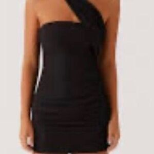 Peppermayo Chic Black One-Shoulder Dress